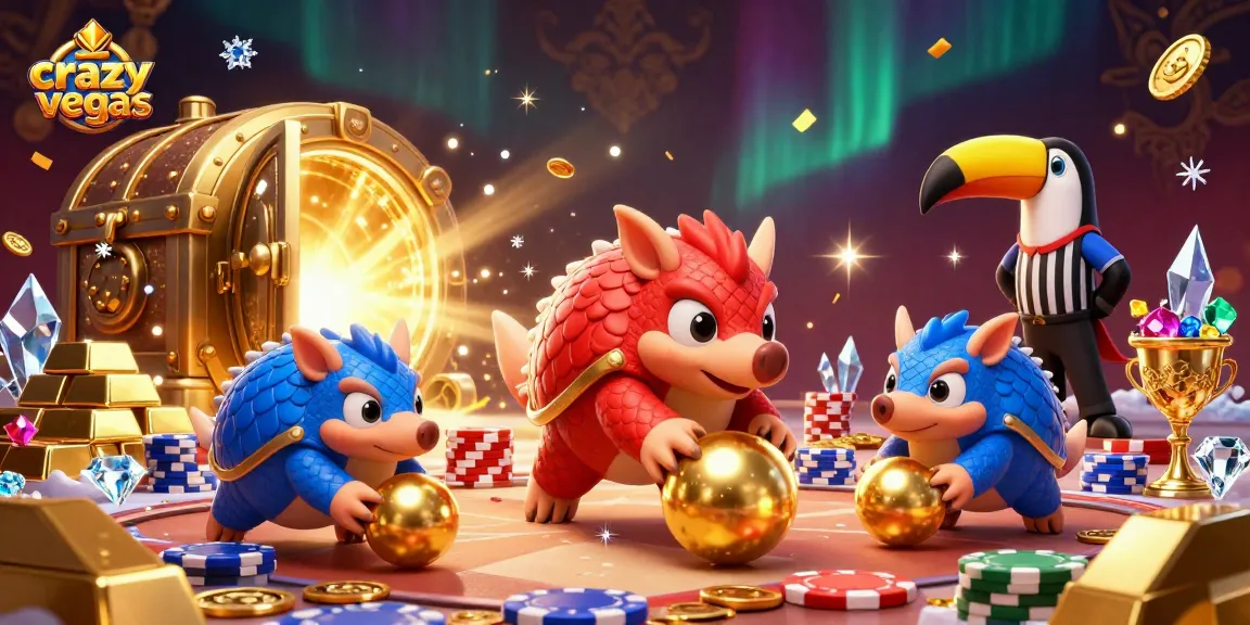Bowling pangolins celebrating casino fun with crazyvegas theme in a vibrant atmosphere.